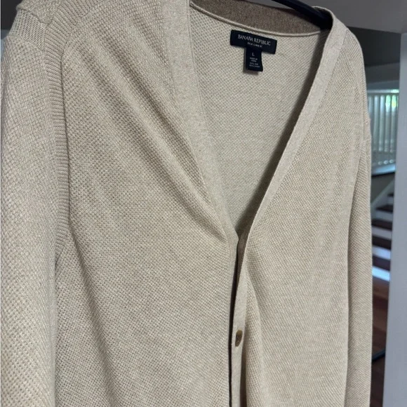 Banana Republic Silk Linen Blend Sweater in Beige - Picture 3 of 4
